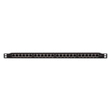 LogiLink Cat.6A Patchpanel 24 Ports – Geschirmt, 19" Einbau, 0,5 HE, Schwarz