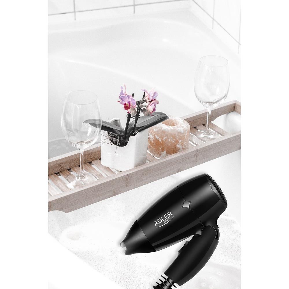 Adler AD 2251 Reisehaartrockner Schwarz 1400 Watt klappbar Haartrockner Haare trocknen