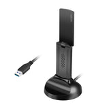 LogiLink Wi-Fi 6E USB-Adapter mit magnetischer Halterung, 5.8 GHz, WPA/WPA2, WPA3, 5 W, LED, Schwarz