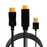 LogiLink HDMI-Anschlusskabel HDMI-A-Stecker und USB-A-Stecker an DisplayPort-Stecker schwarz 2 m