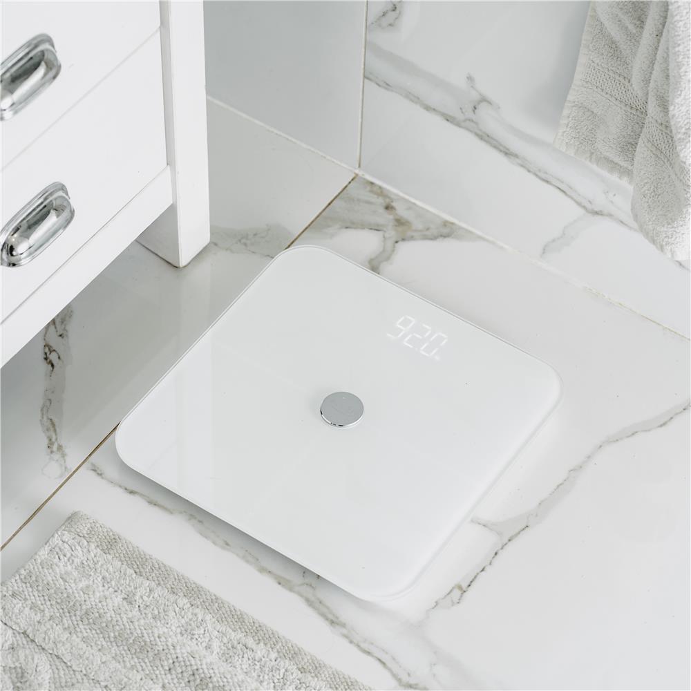 Adler AD 8187 Smart Badezimmerwaage mit App 180 kg LED Personenwaage weiß