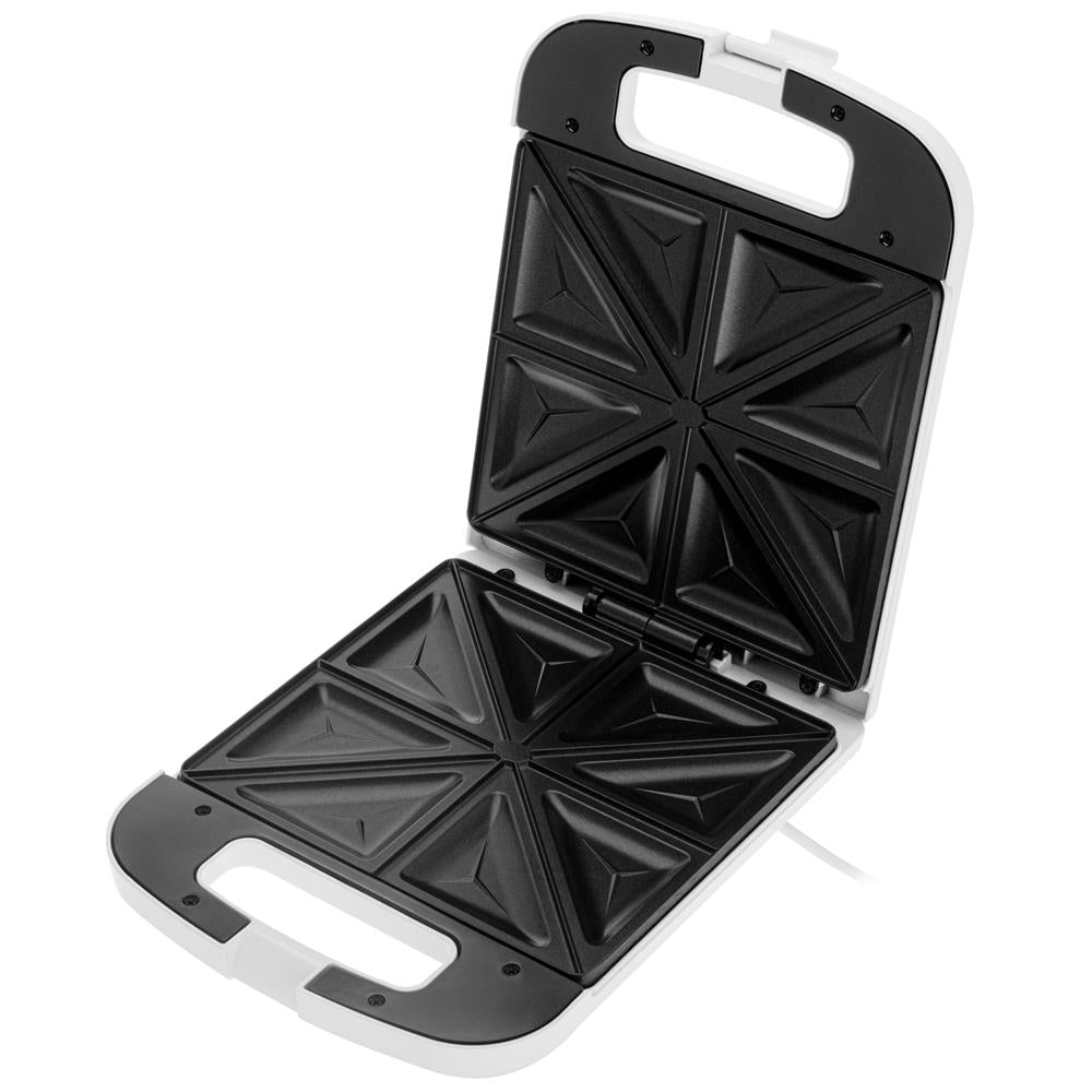 Adler AD 3055 Sandwichmaker für 4 Sandwiches mit Antihaftbeschichtung Weiß