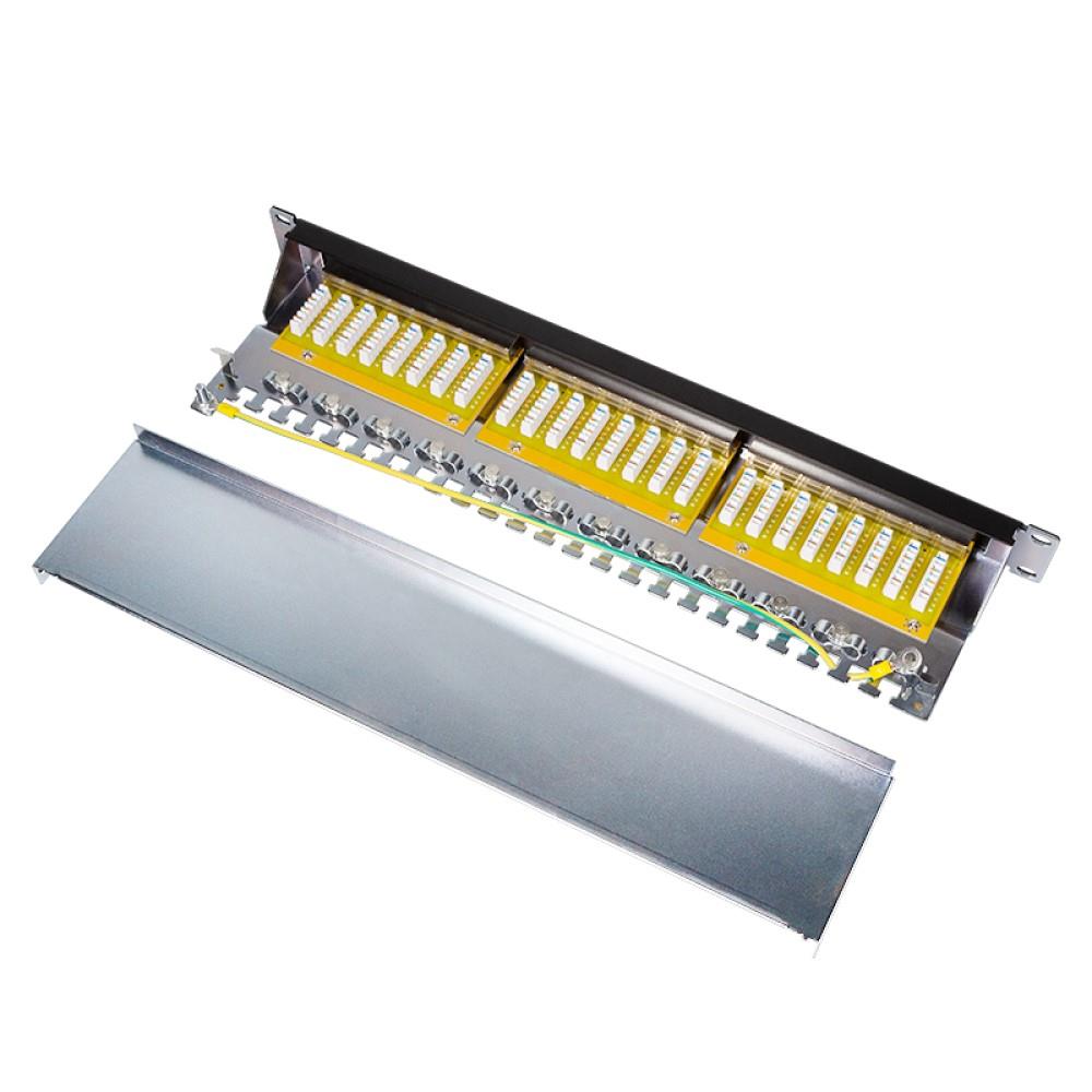 LogiLink Patchpanel 19 Zoll Einbau Kat.6 STP 24 Ports, schwarz