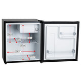 Adler AD 8096b Mini Kühlschrank 45L Metalltür Abtausystem 6 stufige Kühlregelung, für Getränke, Büro, Hotel, Gästezimmer und Ferienwohnung Schwarz
