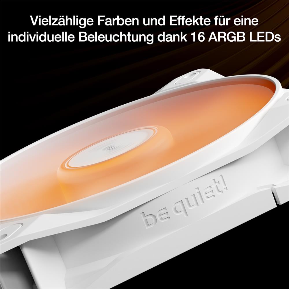 be quiet! Light Wings LX 120mm PWM Reverse White Lüfter 7 optimierte und invertierte Lüfterblätter