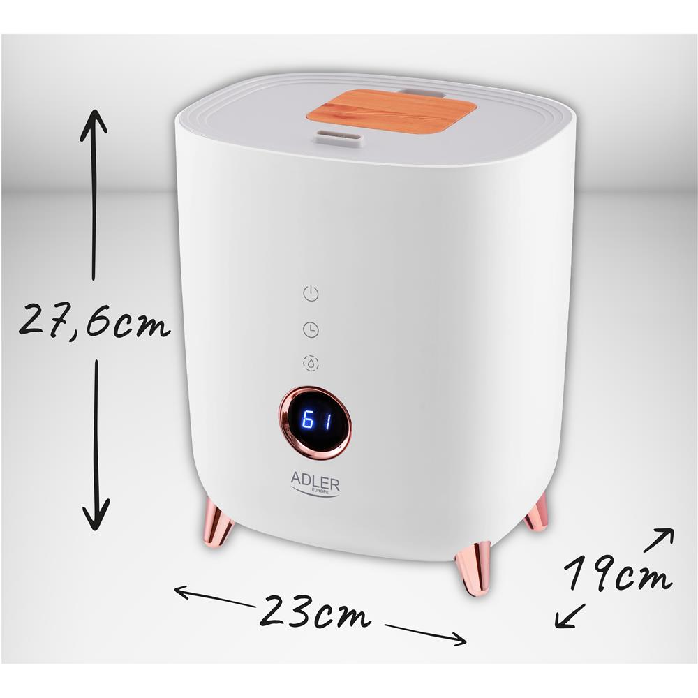Adler AD 7972 Ultraschall Luftbefeuchter elektrisch Humidifier ultra leise weiß