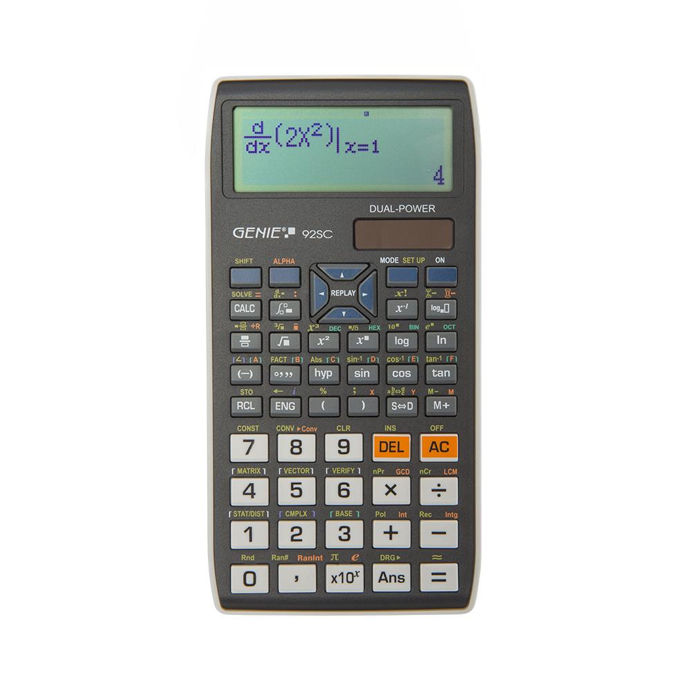 GENIE wissenschaftlicher Schulrechner 92 SC 580, Dual Power, schwarz