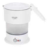 Adler AD 1377 Reise Wasserkocher 0,6 L faltbares Silikongehäuse Camping weiß