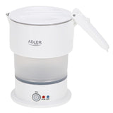 Adler AD 1377 Reise Wasserkocher 0,6 L faltbares Silikongehäuse Camping weiß