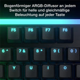 be quiet! Light Mount Silent Linear DE ISO Tastatur mechanische Switches schneller Tastenanschlag 3 Schichten Dämmung
