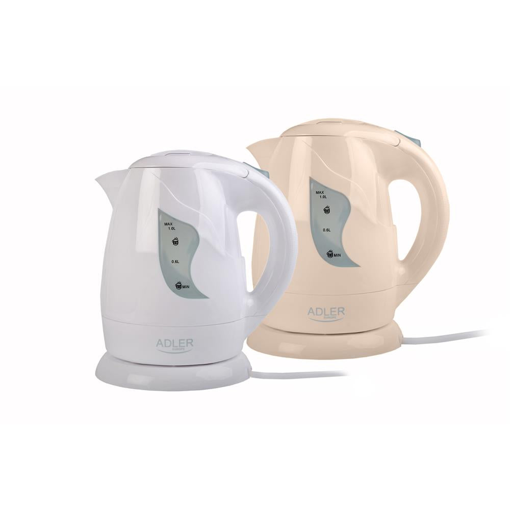 Adler AD 08 Kabelloser Mini-Wasserkocher in Beige, 1 Liter, 850 Watt, für Reisen