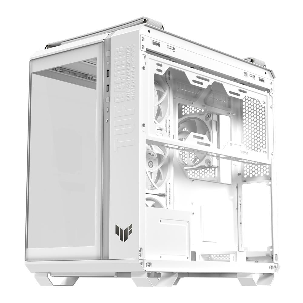 ASUS TUF Gaming GT502 Horizon TG ARGB White Zweikammer PC Gehäuse mit 4 ARGB Lüftern