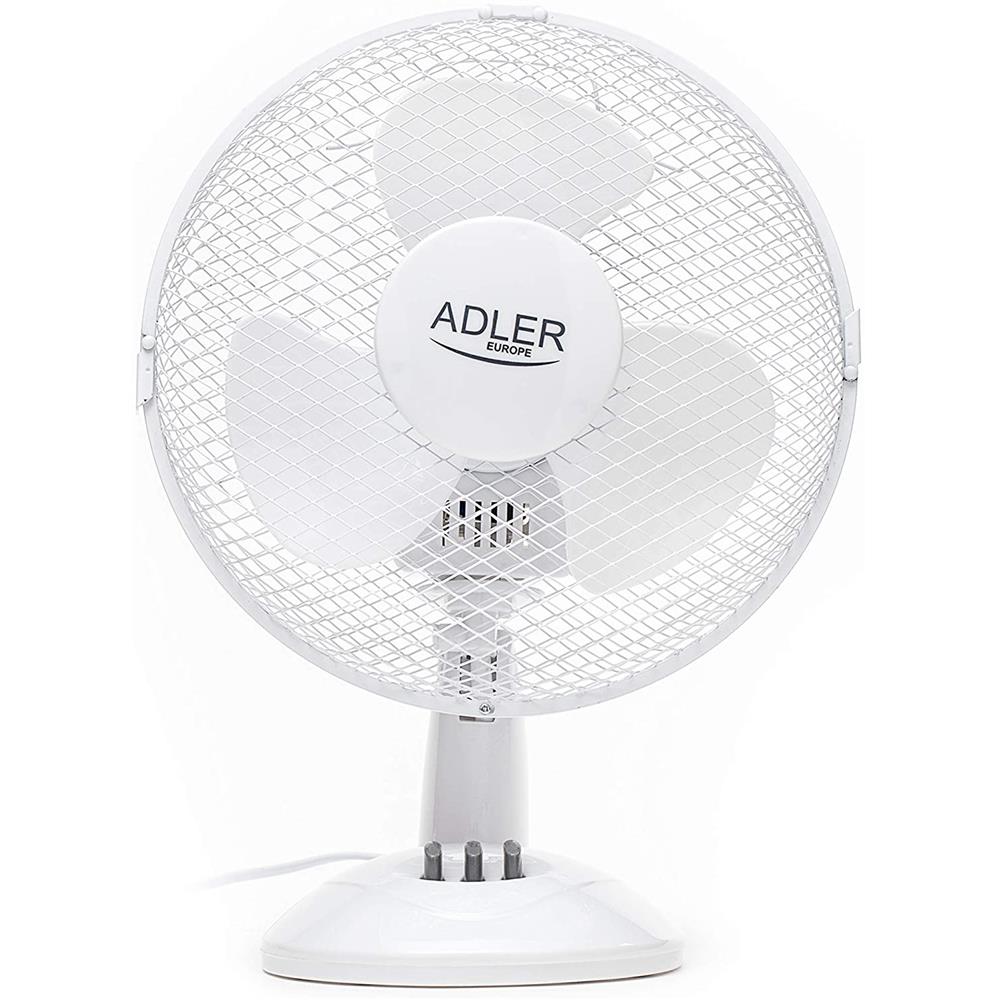 Adler AD 7302 Tischventilator Weiß 23 cm Durchmesser Zwei Geschwindigkeitsstufen