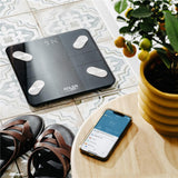 Adler AD 8186 Tuya Smart Badezimmerwaage mit App Bluetooth Personenwaage schwarz