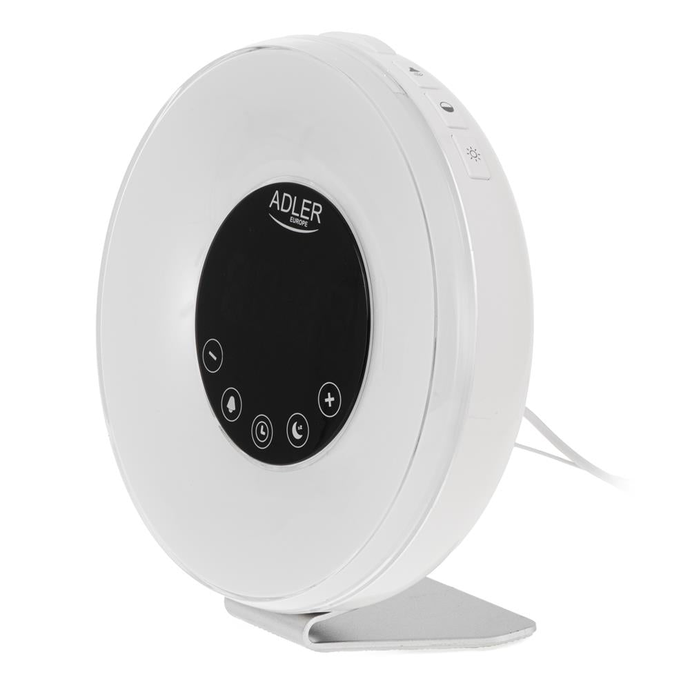 Adler AD 1916 Wake Up Light Wecker mit Sonnenaufgangssimulation, FM Radio, Farbbeleuchtung
