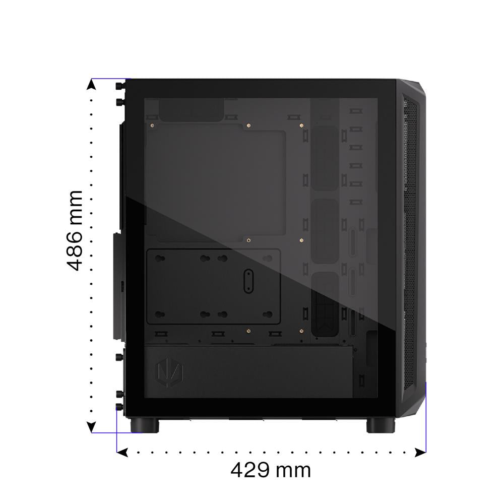 ENDORFY Arx 500 Air, Gehäuse, Glas-Seitenfenster, schwarz
