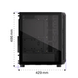 ENDORFY Arx 500 Air, Gehäuse, Glas-Seitenfenster, schwarz