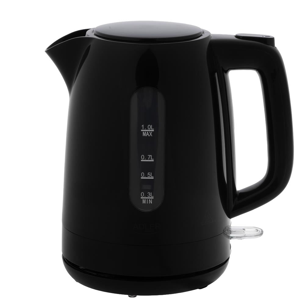 Adler AD 1380b Wasserkocher Kunststoff 1,0 l schwarz – kompakt & sicher