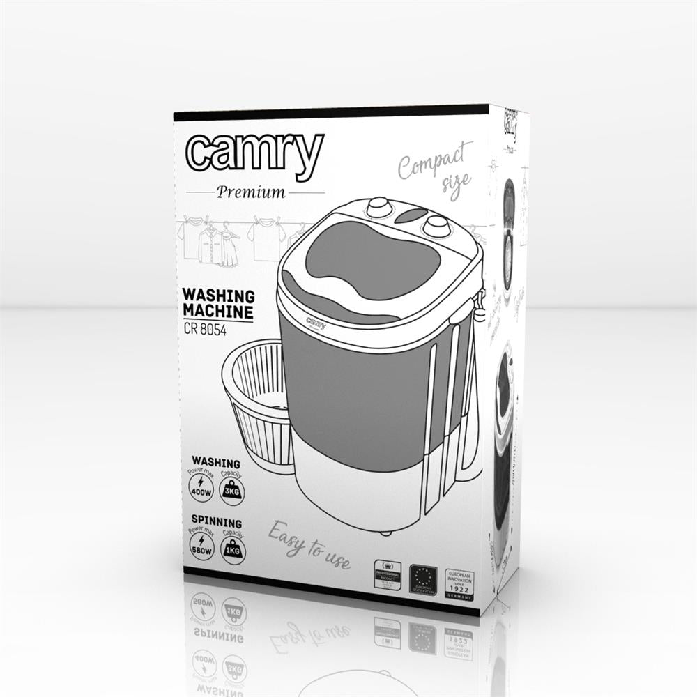 Camry CR 8054 Mini Waschmaschine mit Schleuder 3 kg Braun