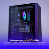 ENDORFY Ventum 200 Air, ATX PC-Gehäuse, inkl. 4x 120mm PWM-Lüfter, Frontblende aus Mesh, Seitenteil aus gehärtetem Glas | EY2A002