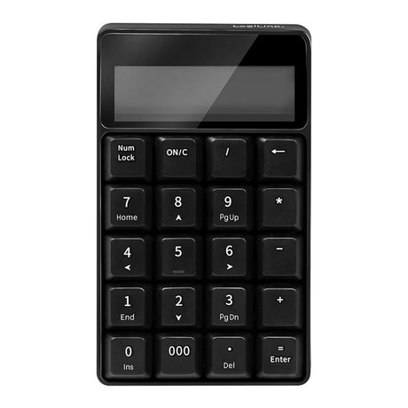 LogiLink Kabelloses Funk Keypad, mit Taschenrechner, 2,4 GHz, Schwarz