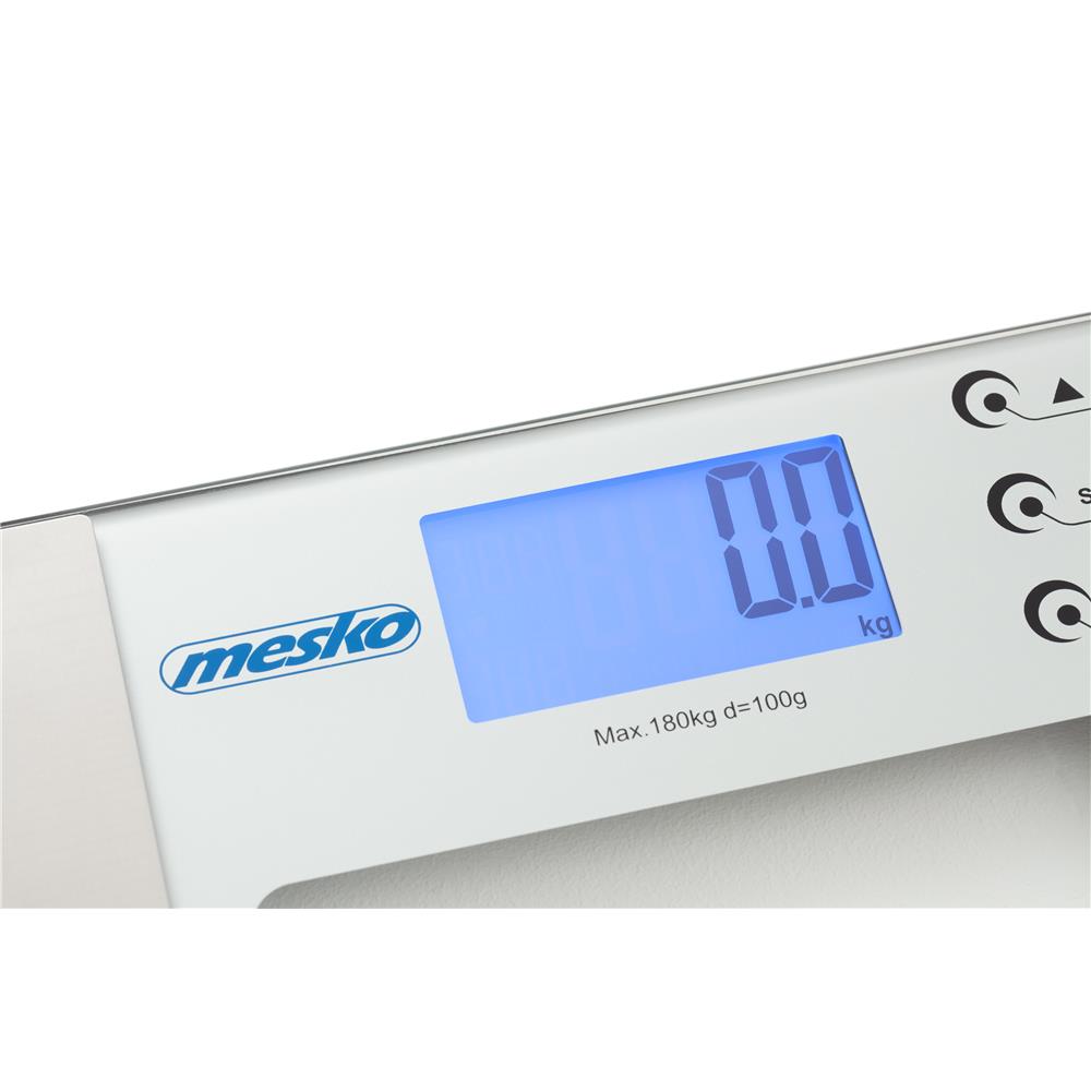 Mesko MS 8146 Körperanalysewaage Personenwaage Digital Körperfettwaage silber 180kg Batterie Glas