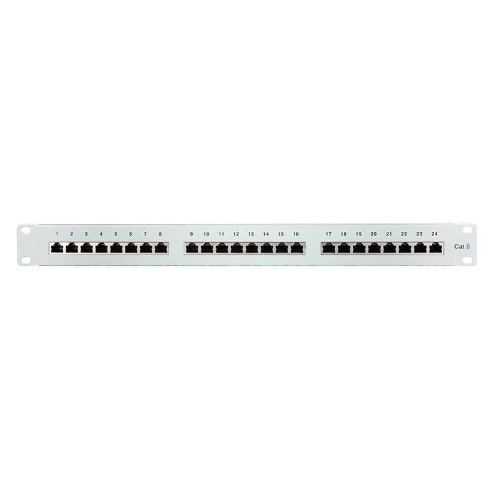 LogiLink Verteilerfeld 19" Schrankeinbau Cat.6 STP 24 Ports grau EconLine