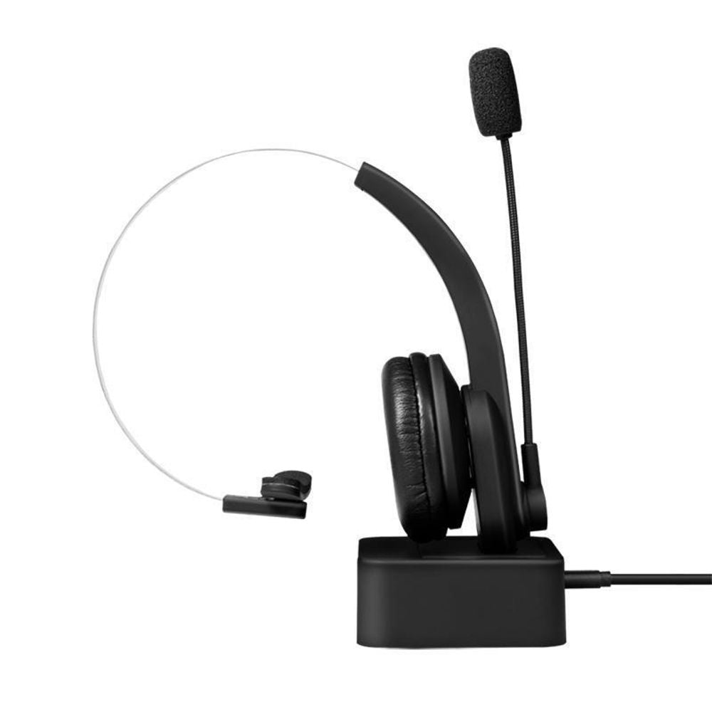 LogiLink Bluetooth Mono Headset mit Mikrofon und Ladestation, Schwarz