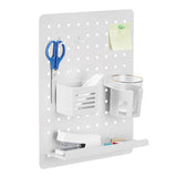 LogiLink Lochplatten-Organizer, Wandmontage, Weiß, 42×32×9,8 cm