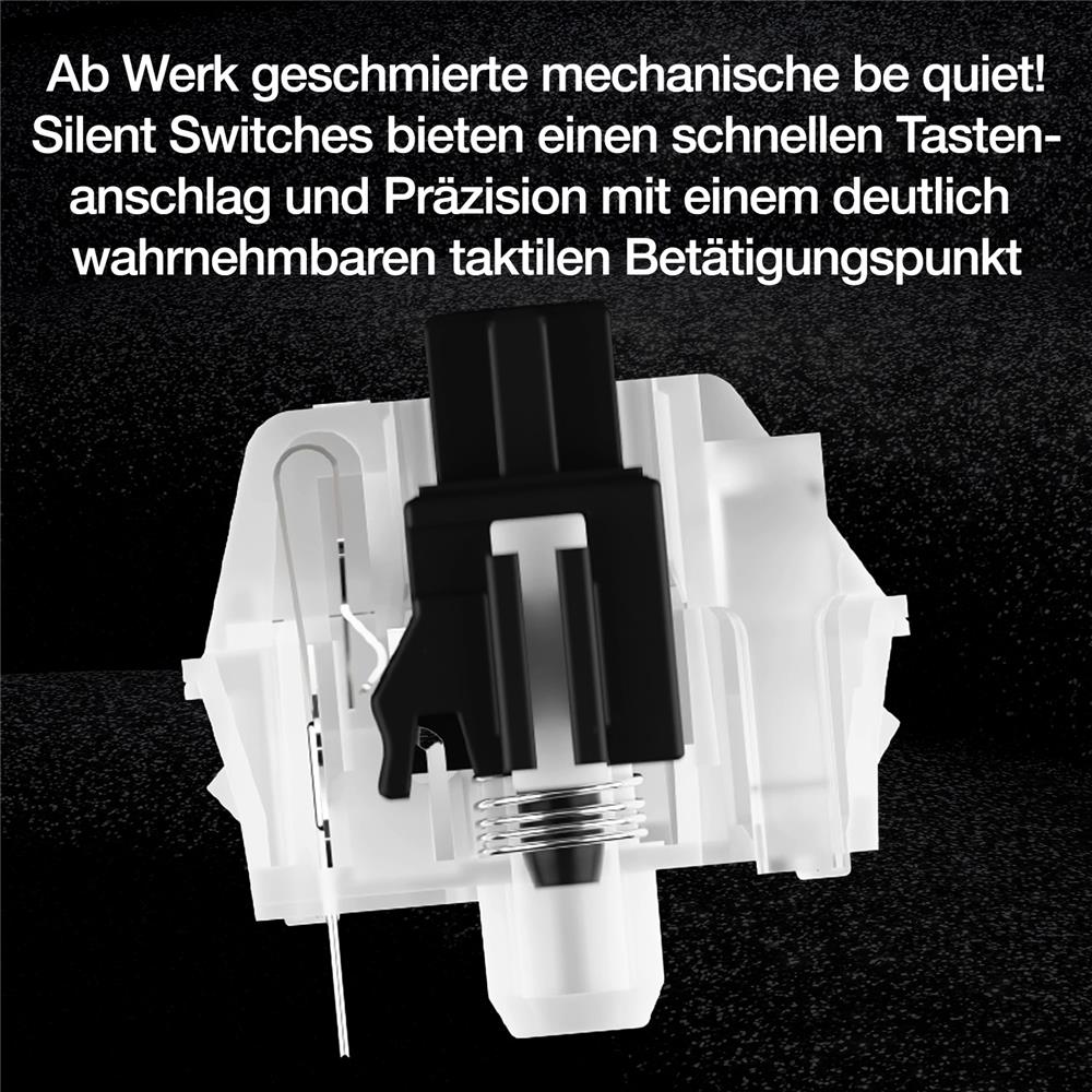 be quiet! Dark Mount Silent Tactile DE ISO Tastatur 8 Display-Tasten Media Dock hot-swap-fähiger Nummernblock