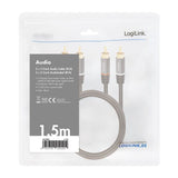 LogiLink Audio-Kabel 2x Cinch/male zu 2x Cinch/Stecker vergoldete Kontakte schwarz 1,5 m