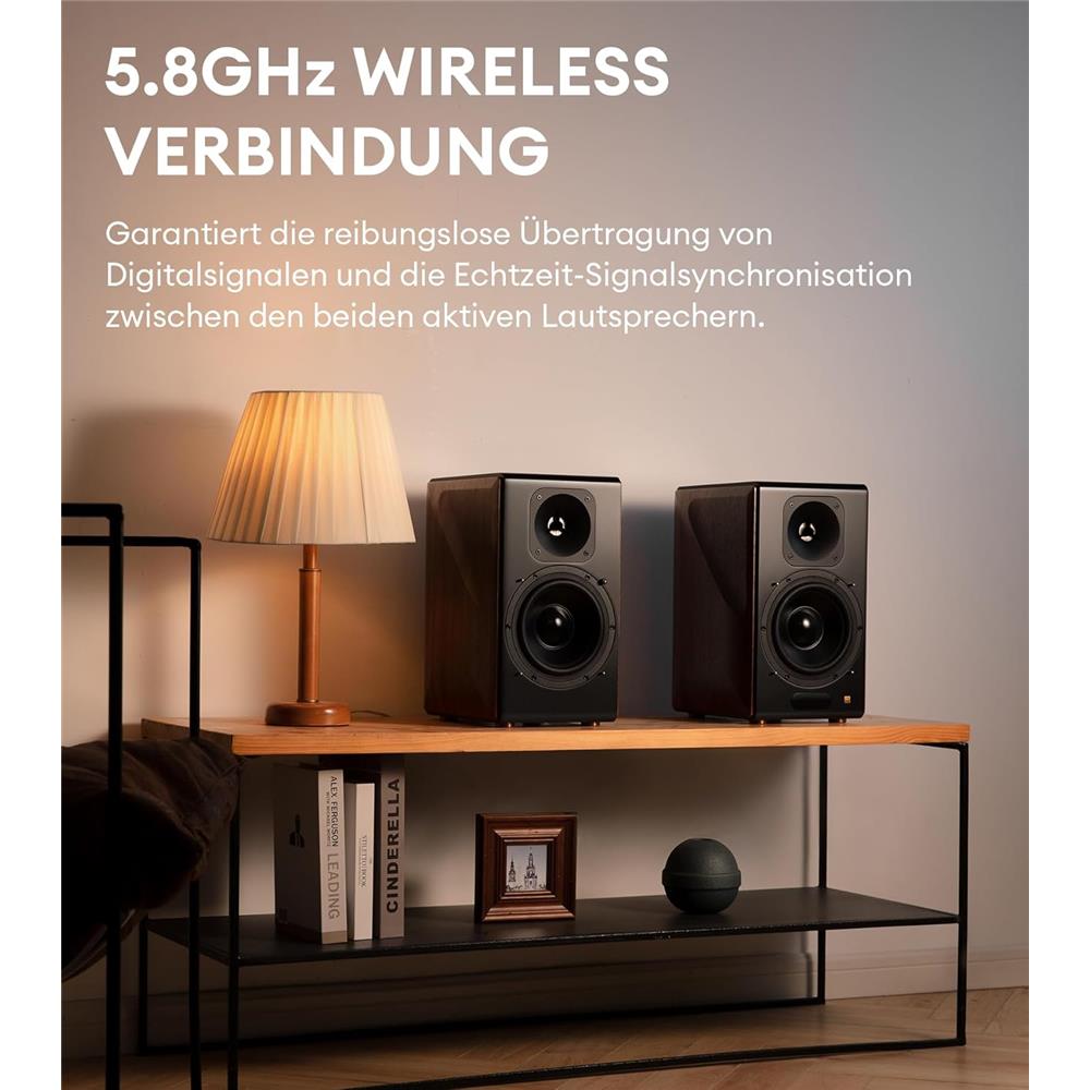 Edifier S3000MKII Bluetooth-Regallautsprechersystem mit 256W RMS Ausgangsleistung, Holzfarben