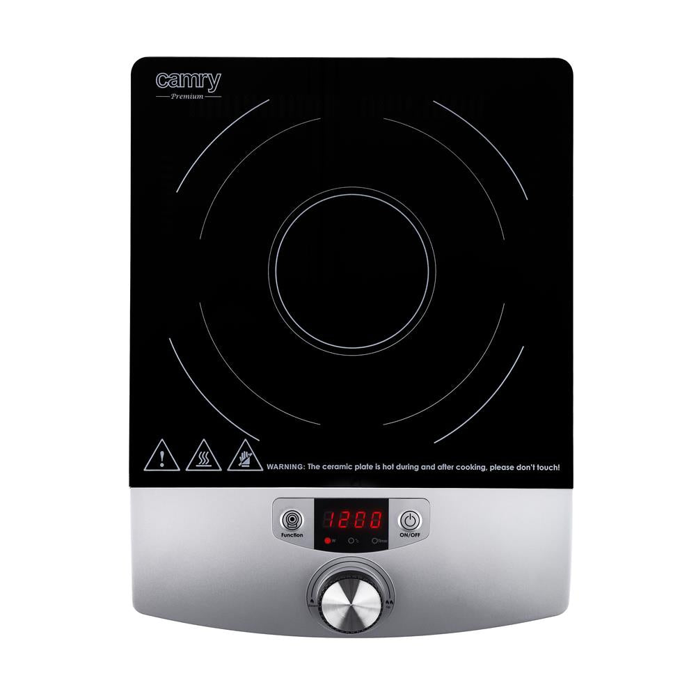 Camry CR 6515 Induktionskochplatte 2000 Watt tragbar Schwarz Silber