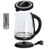 Camry CR 1290 Wasserkocher Glas 2 L beleuchtet 2200W Temperaturregler Teesieb