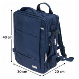 Camry CR 6881nb Business Rucksack 24 L erweiterbar, Handgepäck Rucksack 40x20x30 cm, Laptoprucksack bis 15,6 Zoll, RFID, USB, YKK-Reißverschlüsse, wasserabweisend