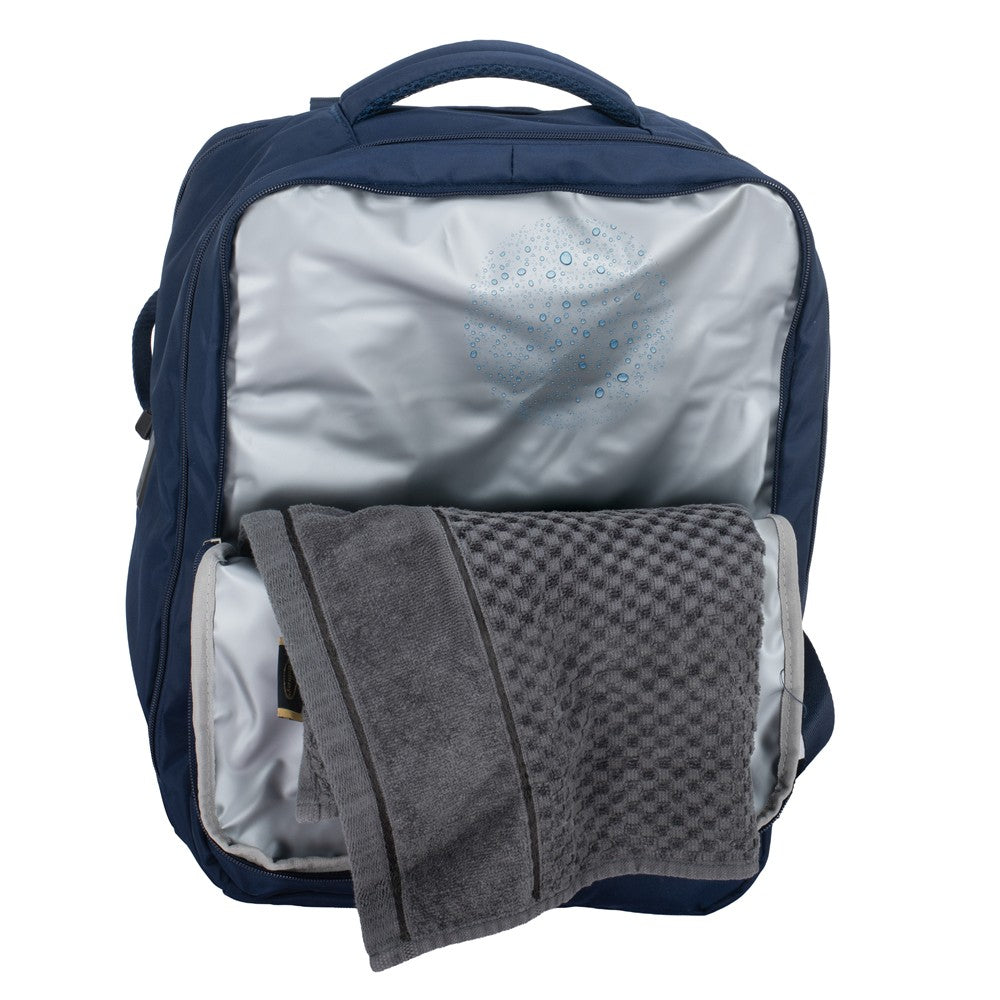 Camry CR 6880nb Reiserucksack 24 Liter, Handgepäck-Rucksack mit Laptopfach bis 17 Zoll, Nassfach, Schuhfach, RFID-Schutz und USB-Anschluss