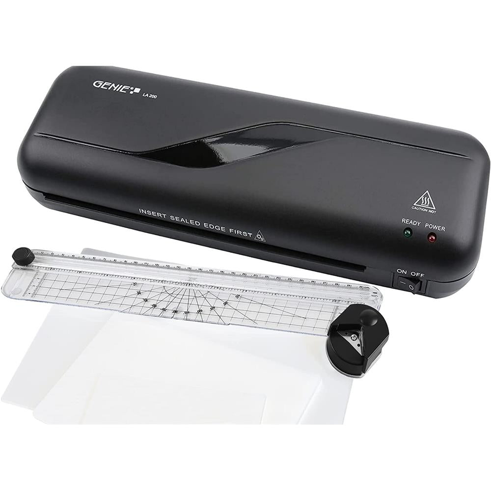 GENIE Laminiergerät LA 200 Starter Set A4 A5 A6 mit Laminierfolien, schwarz