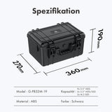 GRAUGEAR Festplattenschutzkoffer für 19 HDD SSD stoßfest wasserabweisend