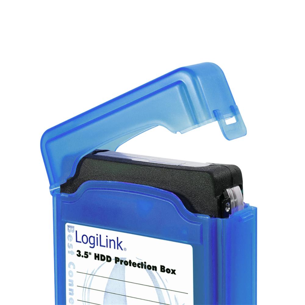 LogiLink Festplatten Schutz-Box für 3,5" HDDs, blau