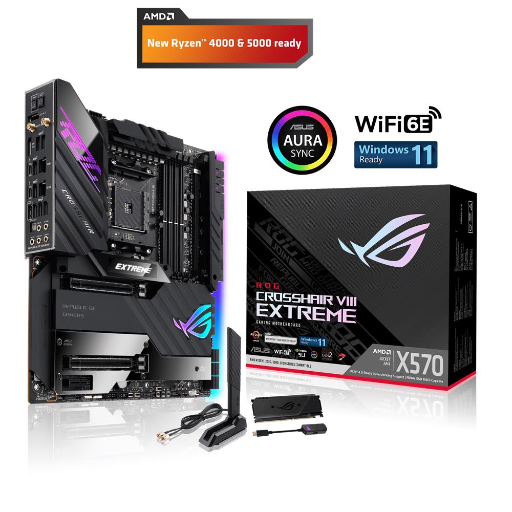 ASUS ROG CROSSHAIR VIII EXTREME AMD X570 Gaming-Mainboard EATX PCIe 4.0 WiFi 6E SATA M.2 USB 3.2