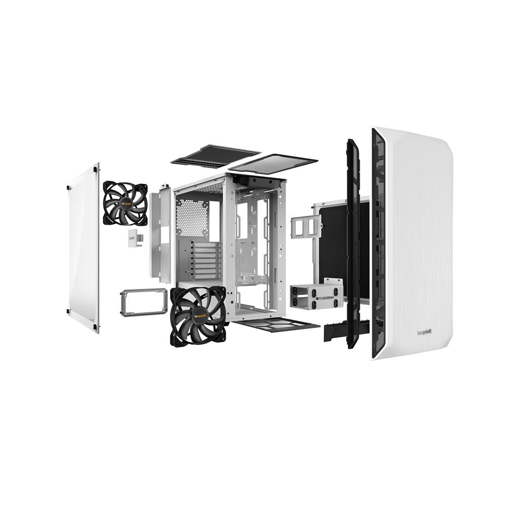 be quiet! Pure Base 500 Window White PC Gehäuse Tower 2 Pure Wings 2 Lüfter Fenster Weiß BGW35