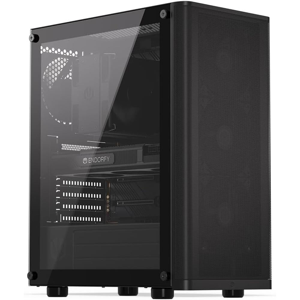 ENDORFY Ventum 200 Air, ATX PC-Gehäuse, inkl. 4x 120mm PWM-Lüfter, Frontblende aus Mesh, Seitenteil aus gehärtetem Glas | EY2A002