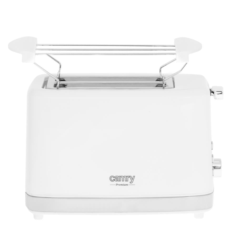 Camry CR 3219 2-Scheiben-Toaster Weiß Brötchenaufsatz Auftaufunktion Aufwärmfunktion 6 Stufen 900 W