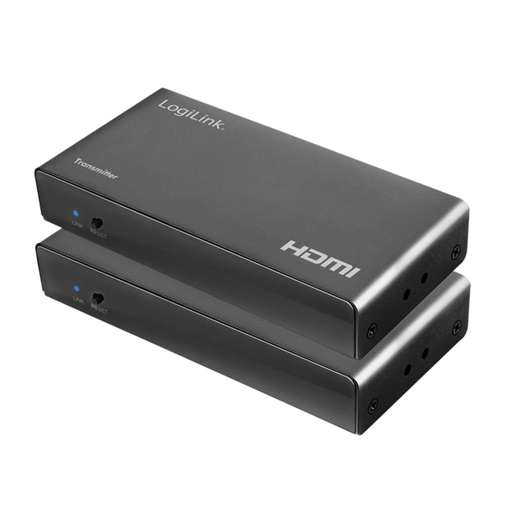 LogiLink HDMI-Extender-Set über LAN, KVM, 2x USB-A, 1080p, HDCP, IR, Loop Out