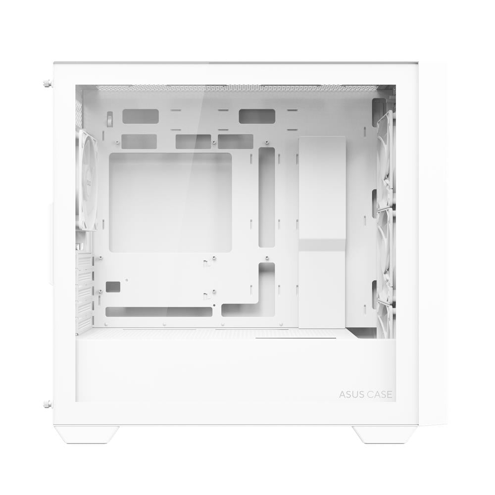 ASUS A21 PLUS TG ARGB White microATX PC Gehäuse mit Mesh Front und 4 ARGB Lüftern