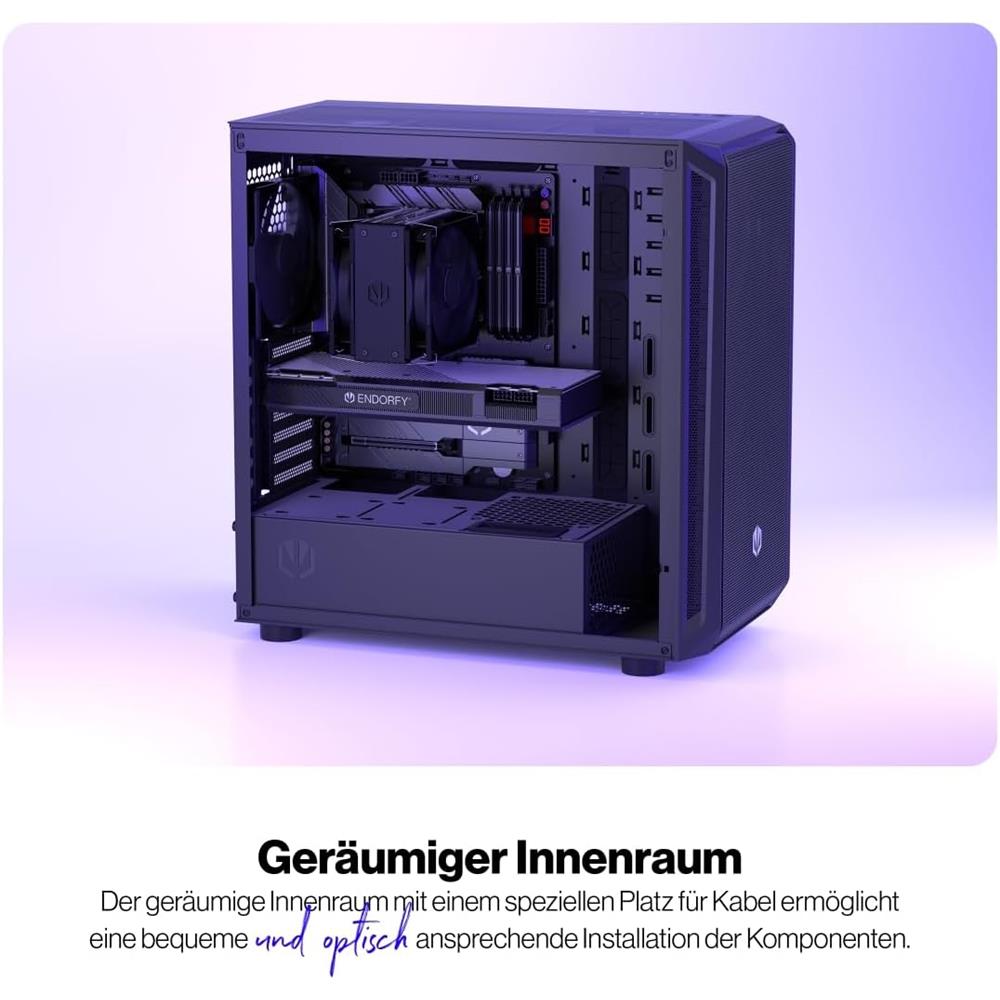 ENDORFY Arx 700 Air, ATX PC-Gehäuse, inkl. 5x 140mm PWM-Lüfter, Top und Front aus luftigem Mesh | EY2A012