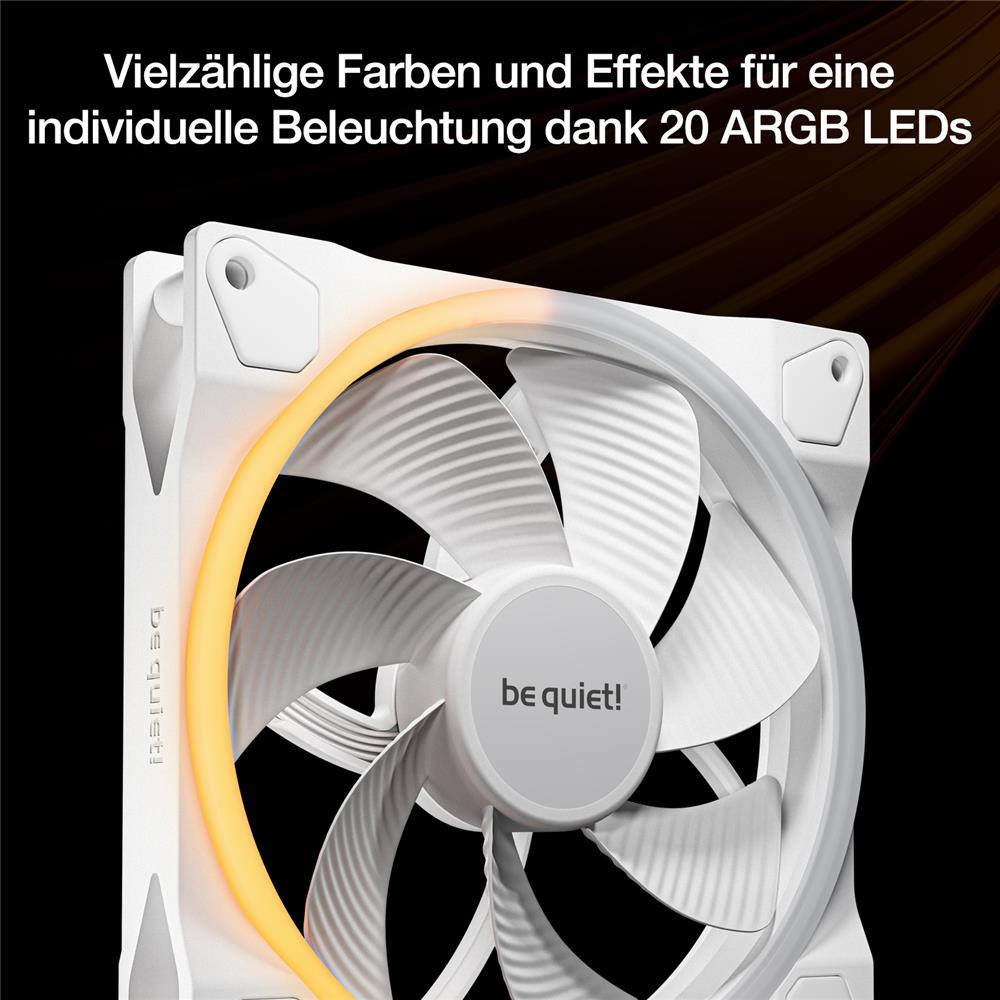 be quiet! Light Wings 140mm PWM Reverse White 7 invertierte Lüfterblätter hoher Airflow