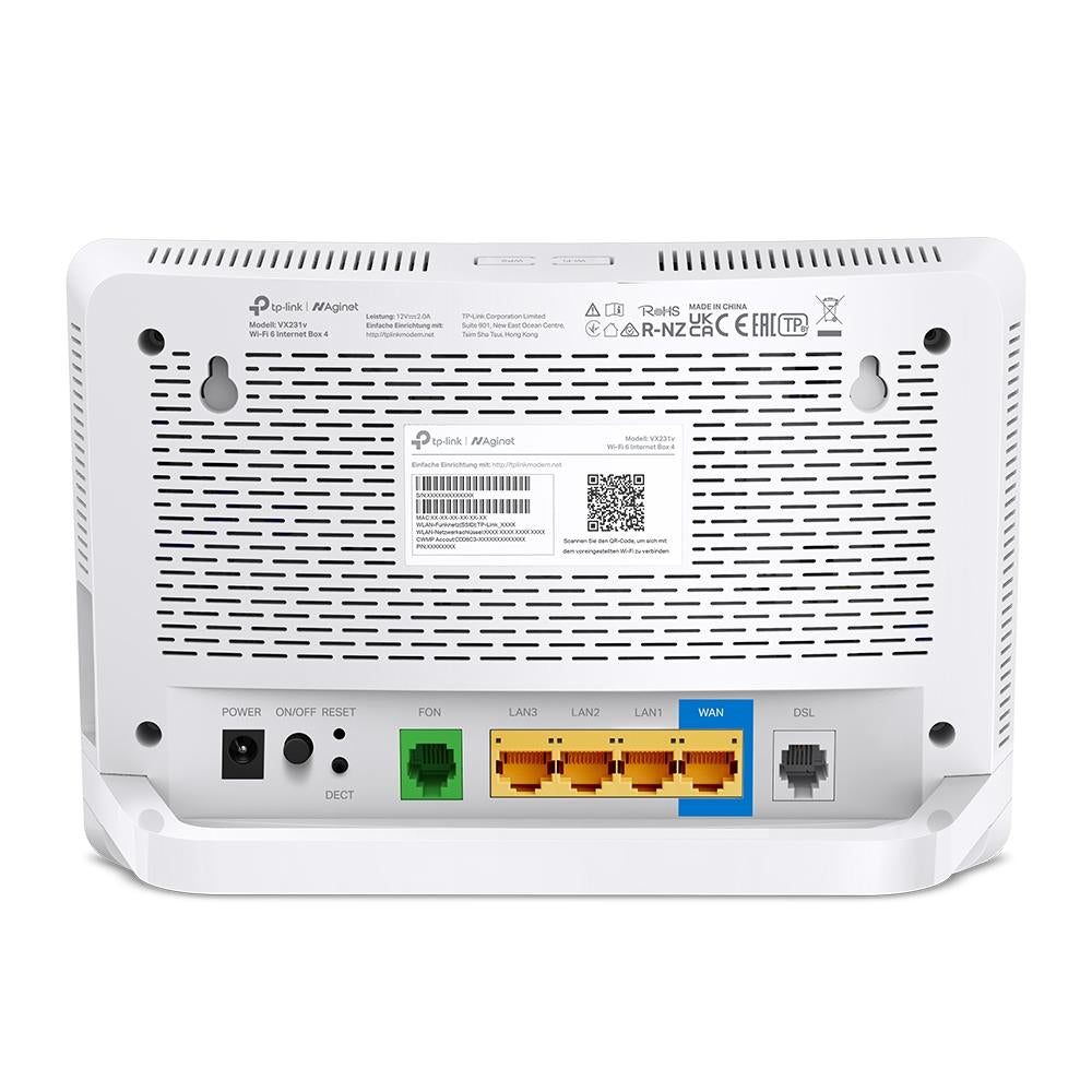 TP-Link VX231v Wi‑Fi 6 Router Super VDSL 35b Modem AX1800