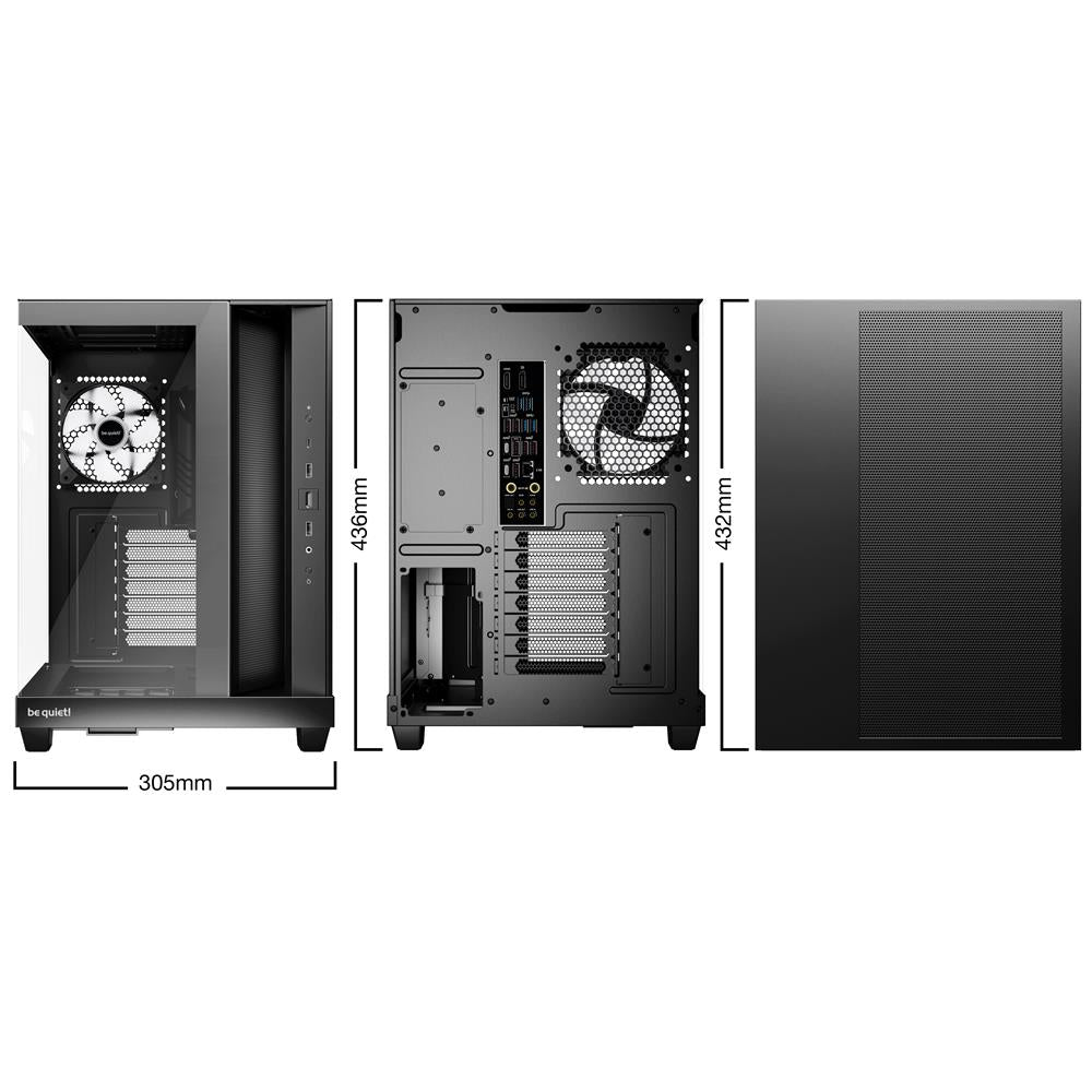 be quiet! Light Base 500 LX Black PC-Gehäuse vollständig verglaste Front- und Seitenpaneele Show Case