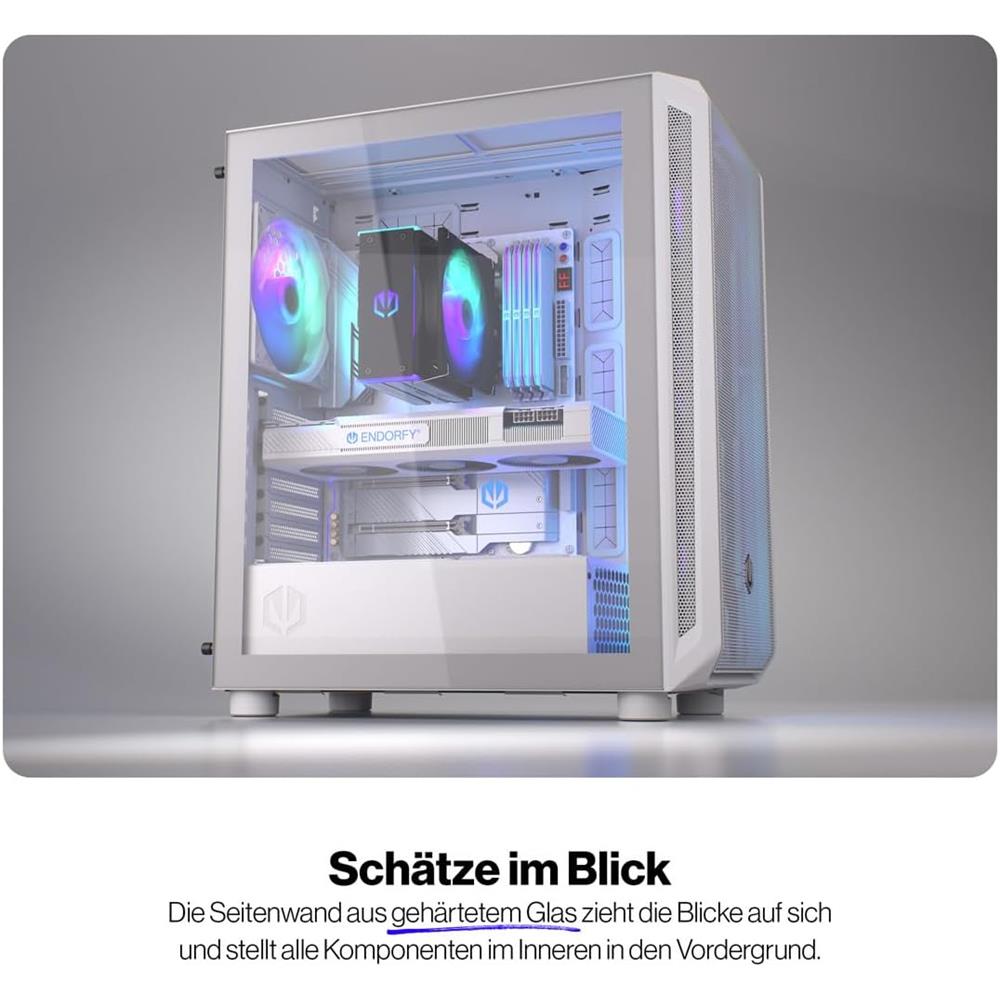 ENDORFY Arx 500 White ARGB ATX PC Gehäuse Weiß